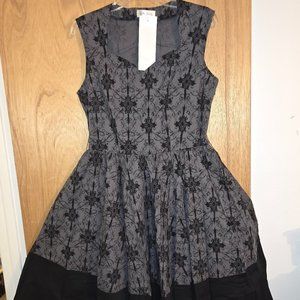 NEW Ashes to Ashes Gothic Damask Swing Dress